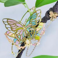 Marque-page en métal papillon ajouré personnalisé, translucide laqué, avec pendentif breloque chaîne, pour cadeaux de lecture
