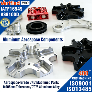 قطع تصنيع عالية الدقة بتقنية التحكم الرقمي بالحاسوب، طحن وحفر من الفولاذ المقاوم للصدأ والألومنيوم المؤنود الفضي لصناعة الطيران - Product Image 1