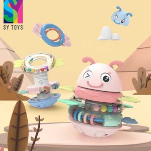 SY 3 in 1ห่วงสำหรับดนตรีเพื่อการศึกษาแบบทำมือของเล่นแก้วทัมเบลอร์รูปการ์ตูนวงแหวนซ้อนรูปกระต่ายของเล่นมีเสียงเพลงเบาๆ - Product Image 5