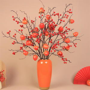 Fleurs artificielles <span class=keywords><strong>de</strong></span> grenade, <span class=keywords><strong>de</strong></span> houx rouge et <span class=keywords><strong>de</strong></span> kaki, décorations <span class=keywords><strong>de</strong></span> Noël et du Nouvel An, fleurs séchées faites à la main, longue durée - Product Image 4