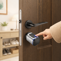 Serrure de cylindre intelligente OEM Tuya Bluetooth avec empreinte digitale, déverrouillage multi-méthodes, carte IC, étanche, en alliage d'aluminium pour hôtel et maison