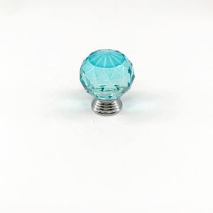 CX711 <b>Midcentury</b> Design Glass Zinc Base Cabinet Door Handle Knob for <b>Wardrobe</b> Durable Eco-Friendly Decorative Sky Blue - Product Image 1