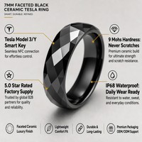 Cincin Pintar NFC Lumon HFR686 Tesla Model 3 Y, Keramik 7mm, Kekerasan 9 Mohs, Chip Ntag 216, Lapisan Hitam Gun Plated, Grosir