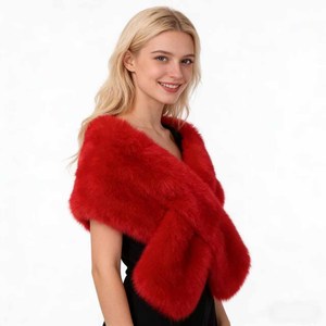 Women Luxury Warm Faux Fox Fur <strong>Shawl</strong> Winter Ladies Plush Scarf <strong>Wraps</strong> Cloak Coat <strong>Wedding</strong> Long Cape Scarves - Product Image 3