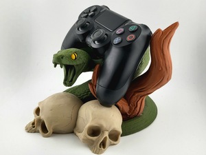 Ornement de bureau en résine en forme de python vert simulé sur bois flotté avec support de rangement, le cadeau idéal <span class=keywords><strong>pour</strong></span> les gamers - Product Image 2