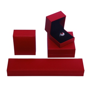 Wholesale Jewelry Cardboard Packaging <b>Gift</b> <b>Box</b> for <b>Earrings</b> Rings Necklace Pendant Bracelet Red Jewelry case <b>Box</b> - Product Image 2