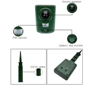 เครื่องไล่สัตว์อัลตราโซนิกกลางแจ้งแบบใช้พลังงานอัลตราโซนิกสำหรับสวน - Product Image 4