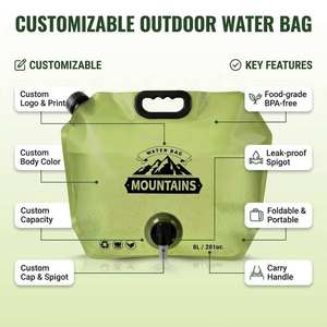 Large Capacity 3L 5L 8L 10L Plastic Collapsible Outdoor Plastic Alkaline <b>Water</b> Bag Drink Packaging Bag - Product Image 1
