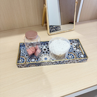 Plateau de service décoratif long et fin de style maure pour la cuisine, plateau organisateur pour table basse, vente en gros directe
