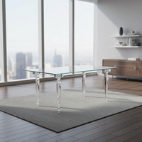Eleganter Klarer Acryl- & Gehärteter Glas-Hoteltisch - Modernes Design Leicht zu Reinigen für Bankette, Hochzeiten & Heimgebrauch