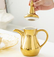 Cafetière Électroplaquée 500ML, Pot à Café en Céramique Arabe Haut de Gamme Luxe Léger pour le Moyen-Orient