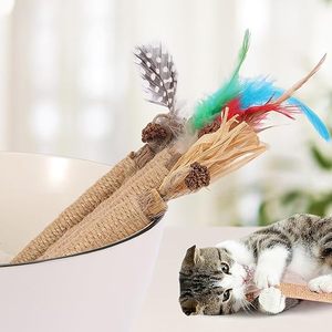 Bâton à mâcher interactif en vigne argentée naturelle <span class=keywords><strong>pour</strong></span> chat, avec plume, corde de jute et fruit de raphia, <span class=keywords><strong>pour</strong></span> chatons et <span class=keywords><strong>chats</strong></span> <span class=keywords><strong>adultes</strong></span>, vente en gros - Product Image 2