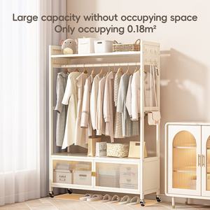 Estante de Almacenamiento Moderno para Muebles del Hogar de Gran Capacidad con Ruedas Universales, Perchero Móvil para Sala de Estar - Product Image 6