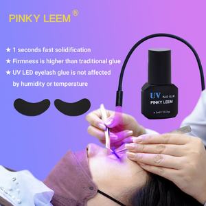 Pinky leem <b>Uv</b> <b>Light</b> Curing Eyelash Extension Glue 1Second Butyl Lash Glue <b>Uv</b> Lash System clear Glue - Product Image 1