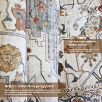 Wholesale Beige Floral Oriental 5x7 Waterproof Soft Floor Mat Modern Livingroom Rugs Carpets for Sofa Hotel