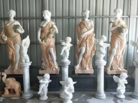 Statues de sculptures de femmes nues en marbre blanc, thème gay