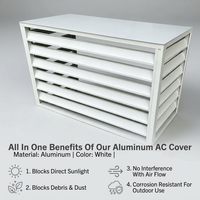 Cubierta de aluminio para bomba de calor y aire acondicionado, diseño rectangular, parasol para mini split, valla protectora para aire acondicionado, venta al por mayor