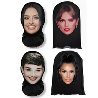 Cagoule à design amusant pour Halloween, masque intégral respirant 3D personnalisé avec image de star célèbre pour les fêtes
