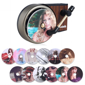Cá nhân mini retro Turntable phonograph xe máy ghi âm với thay thế mùi hương <span class=keywords><strong>CD</strong></span> hương liệu tấm tùy chỉnh xe làm mát không khí - Product Image 4