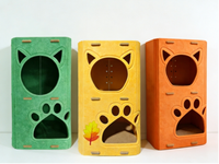 Maison pour chat en feutre double couche, vente en gros, 2 étages, grotte verticale pour chat, lit pour chat détachable, abri fermé pour chat d'intérieur, OEM ODM