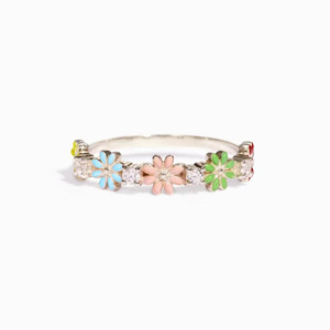 Anello a forma di fiore, design in stile giardino, anello da dito per donna, da indossare ogni giorno - Product Image 1