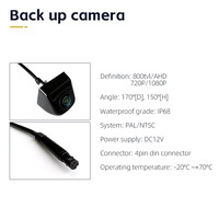 Caméra de recul grand angle de style coréen AHD avec caméra de véhicule fisheye 1080P