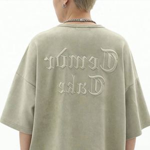 High Quality T Shirt Custom <b>Label</b> 100% Cotton Embroidered Sukajan Black T-Shirt Men Oversize Custom Embroidery Tshirts for Men - Product Image 1