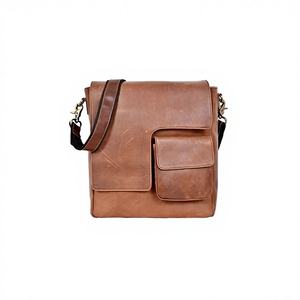 Bolso Bandolera de Cuero 100% Genuino para Hombre, Bolso Casual con Cierre de Cremallera, Diseño de Caramelo, Asa de Transporte, Alta Calidad - Product Image 1