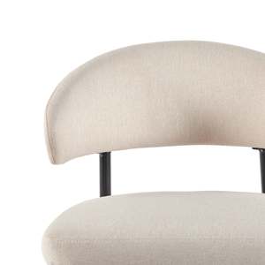 Chaises de salle à manger au design moderne, confortables, en <span class=keywords><strong>tissu</strong></span> <span class=keywords><strong>beige</strong></span>, pieds en métal <span class=keywords><strong>noir</strong></span> - Product Image 5