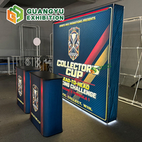 Boîte à lumière LED portable grand format pour salons professionnels, affichage autoportant rétroéclairé en tissu par sublimation pour expositions