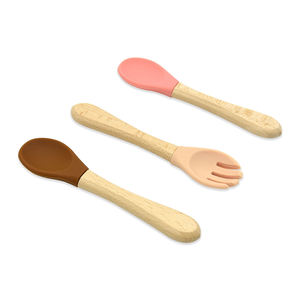 Ensemble d'alimentation pour nourrissons professionnels, première étape, cuillères et fourchettes en silicone incassables et pliables, boîte cadeau portable pour bébé, accessoire de voyage - Product Image 5