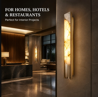 Lámpara de Pared de Mármol Moderna con LED, Marco de Aluminio Dorado, Estilo Nórdico Minimalista de Lujo para Dormitorio, Sala de Estar, Pasillo, Hotel