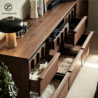 Meuble TV Modulaire Sur Mesure en Bois Massif Noyer Chêne, Buffet de Salon, Console Multimédia