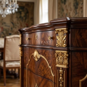 Aparador de Madera de Serpentina de Versalles |   <span class=keywords><strong>Buffet</strong></span> de Comedor Clásico Francés de Lujo - EKAR - Product Image 5