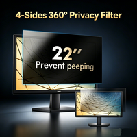 Filtre de confidentialité pour écran d'ordinateur 22 pouces, 4 voies, 360° °   Protection d'écran anti-espion, surface claire et mate, blocage de la lumière bleue, lavable