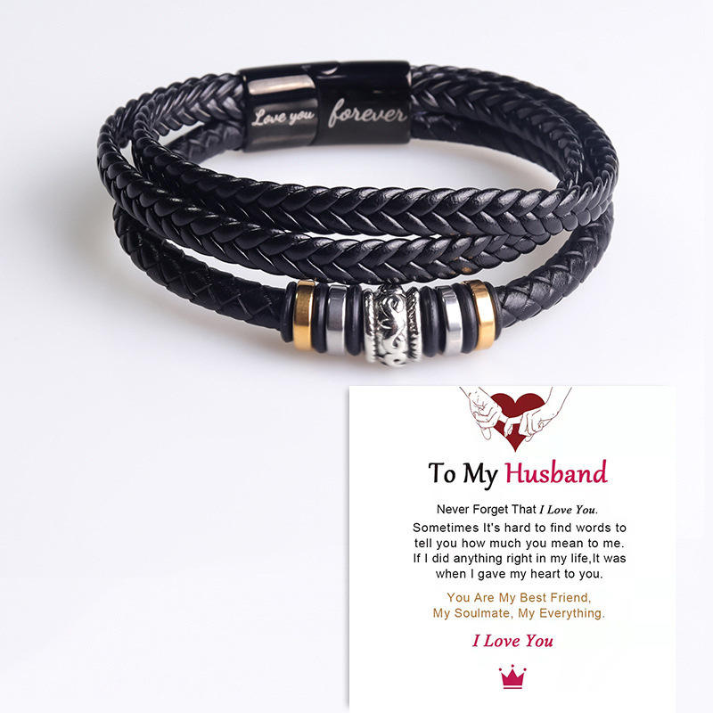 Black-Bracelet + to My Husband