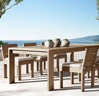 Meuble d'extérieur en bois de teck de haute qualité, ensemble de table ronde et 4 chaises, table à manger ronde