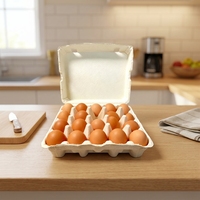 Boîte à œufs en bagasse blanche de 20 unités avec logo personnalisé, emballage de luxe en pulpe de canne à sucre pour ferme et boutique