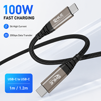 Cable USB-C de Carga Rápida de 100W y Transferencia de Datos de Alta Velocidad de 20GB, Cable Inteligente de Carga Rápida con Punta Metálica de Nylon Tipo-C de 1.2m