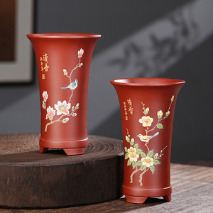 Maceta para Orquídeas Yixing Zisha Pintada a Mano con Esmalte, Estilo Chino, Maceta Premium para Interiores para Orquídeas, Clivia, <span class=keywords><strong>Sansevieria</strong></span> - Product Image 2