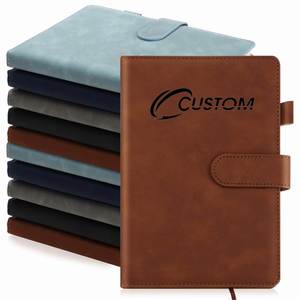 Custom <b>A5</b> Leather Hardcover <b>Notebook</b> Vintage Multiple Colors Softcover Sponge Binding Thick <b>Lined</b> Pages with Pen Loop Gift - Product Image 1