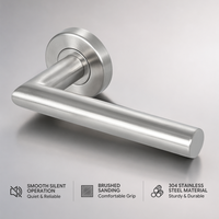 Ensemble de serrures à levier en L en acier inoxydable SS304, avec écusson profil européen, pour portes en bois de projet