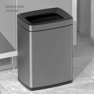 10L家庭用Ss長方形ゴミ箱蓋なしゴミ箱ステンレス鋼ゴミ箱 - Product Image 5