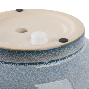 Set di vasi in gres reattivo smaltato per piante da interno e decorazioni per la casa, fioriere in ceramica con finitura blu-grigio - Product Image 6