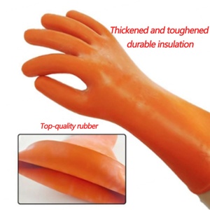 ถุงมือยางสีส้ม 14 นิ้ว แบบปลายตรง ผิวเรียบ ทนทาน กันลื่น ใช้งานทั่วไป - Product Image 6