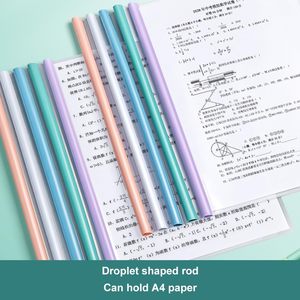 Morandi Multi-Color Custom PP <b>A4</b> Rod Clip Large Capacity Student Triangle <b>Folder</b> Transparent Test Paper Holder Organizer Office - Product Image 2