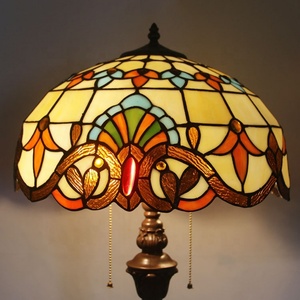 LongHuiJing Tiffany Traditional LED Floor Lamp E27 63-Inch Stained Glass Multicolored Shade Living Room Dining Room - Product Image 1