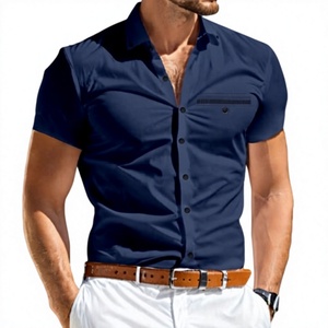 100% Cotton Custom Casual <b>Shirt</b> Short Sleeve Twill Autumn Solid Comfortable Slim Fit <b>Shirts</b> - Product Image 4