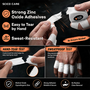 Cinta Deportiva <span class=keywords><strong>de</strong></span> Algodón Premium al por Mayor, Cinta <span class=keywords><strong>para</strong></span> Dedos <span class=keywords><strong>de</strong></span> Jiu Jitsu, Cinta <span class=keywords><strong>de</strong></span> Óxido <span class=keywords><strong>de</strong></span> <span class=keywords><strong>Zinc</strong></span>, Vendas <span class=keywords><strong>para</strong></span> Manos <span class=keywords><strong>de</strong></span> Boxeo <span class=keywords><strong>para</strong></span> BJJ - Product Image 3