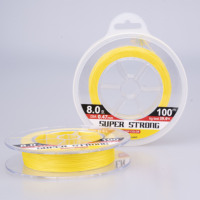Muyuda Muyuda809 Fil de pêche tressé jaune à haute résistance 150m, résistant à la bourre, durable pour les ruisseaux, les lacs, les rivières et l'océan